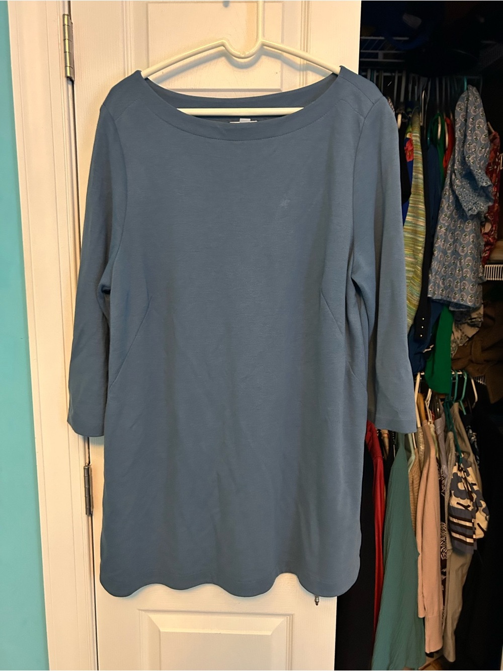 J. Jill Dusty Blue Scoop-Neck Tunic